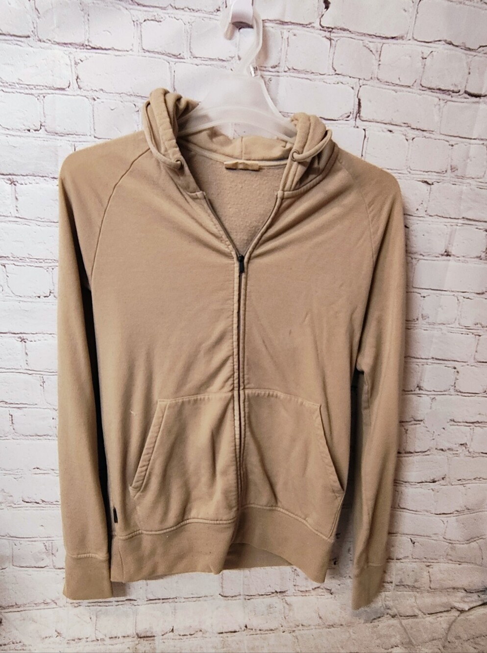 Icebreaker Merino Wool Blend Full Zip Hoodie Beige Medium